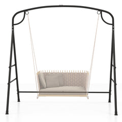 Patio Metal Swing Stand with Double Side Bars and 2-Ring Design