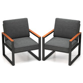 Patio Aluminum Sofa Modern Armchairs Set of 2 for Balcony
