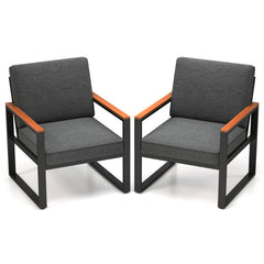 Patio Aluminum Sofa Modern Armchairs Set of 2 for Balcony