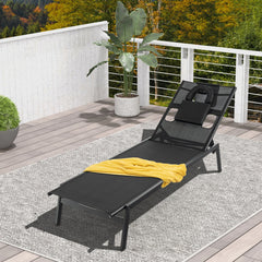 Patio 5-Position Adjustable Sunbathing Lounge Chair Tanning Chair