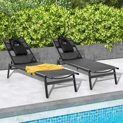 Patio 5-Position Adjustable Sunbathing Lounge Chair Tanning Chair