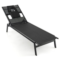 Patio 5-Position Adjustable Sunbathing Lounge Chair Tanning Chair