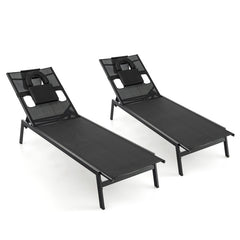 Patio 5-Position Adjustable Sunbathing Lounge Chair Tanning Chair