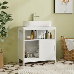 Storage Cabinet with 2 Sliding Doors and U-shaped Cut-out