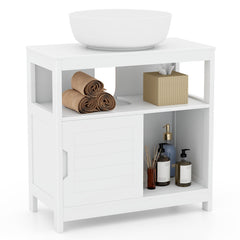 Storage Cabinet with 2 Sliding Doors and U-shaped Cut-out