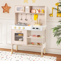 Play Kitchen Height Adjustable with Microwave and Lights and Sounds