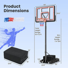 Portable Basketball Hoop Adjustable Basketball Goal System