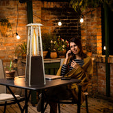 10000 BTU Portable Steel Tabletop Patio Heater with Glass Tube