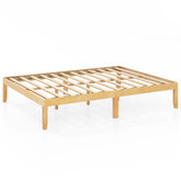Queen Size Wood Bed Frame with Wooden Slats Support and Rubber Wood Legs
