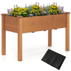 Raised Garden Bed with Legs and Drainage Holes for Backyard
