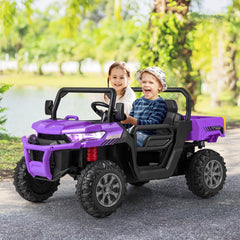 12V Kids Ride On Truck Car with Remote Control and 2 Seaters