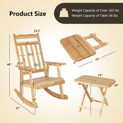 Front Porch Rocking Chair and Foldable Table Set