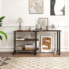 360° Free Rotating Sofa Side Table with Swivel and Sliding Tabletop