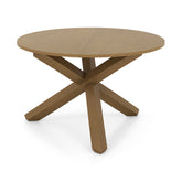 47 Inches Round Dining Table with Solid Acacia Wood Legs for 4-6 Person