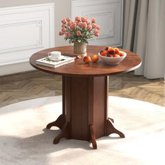 Round Dining Table with Pedestal Base for 4-6 People