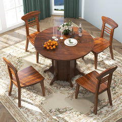 Round Dining Table with Pedestal Base for 4-6 People
