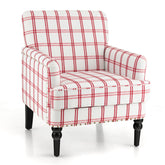 Modern Upholstered Padded Accent Chair with Rubber Wood Legs