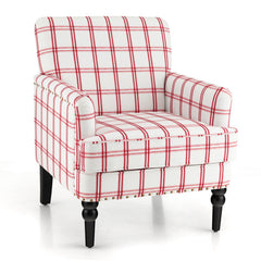 Modern Upholstered Padded Accent Chair with Rubber Wood Legs