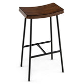24 29 Inch Industrial Saddle Bar Stool with Metal Legs