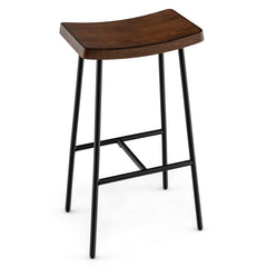 24 29 Inch Industrial Saddle Bar Stool with Metal Legs