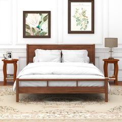 Set of 2 15 Inch 2-Tier Round End Table with Storage Shelf