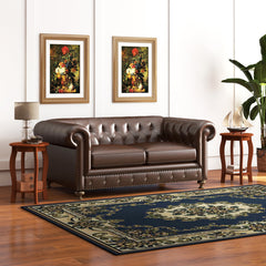 Set of 2 15 Inch 2-Tier Round End Table with Storage Shelf