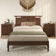 3-Drawer Nightstand with Wooden Finish for Bedroom