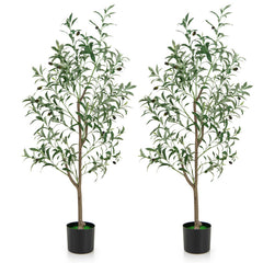 4.5 Feet Tall Artificial Olive Tree Fake Potted Trees with Realistic Fruits