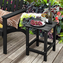 Set of 2 14 Inch Square Weather-Resistant Adirondack Side Table