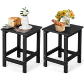 Set of 2 14 Inch Square Weather-Resistant Adirondack Side Table