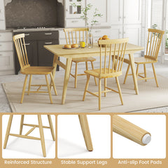 Set of 2 Windsor Dining Chairs with High Spindle Back