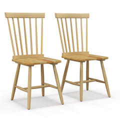 Set of 2 Windsor Dining Chairs with High Spindle Back