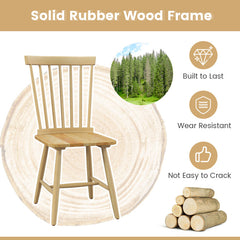 Set of 2 Windsor Dining Chairs with High Spindle Back