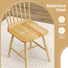 Set of 2 Windsor Dining Chairs with High Spindle Back