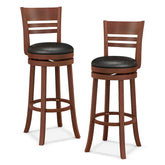 Set of 2 360° Bar Stools with PU Upholstered Seats