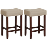 Set of 2 24 Inch Bar Stool with Curved Seat Cushions
