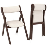 Set of 2 Folding Chairs with Comfy Padded Backrest and Seat