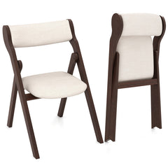 Set of 2 Folding Chairs with Comfy Padded Backrest and Seat