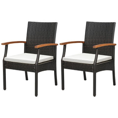 Set of 2/4 Patio Dining Chair with Soft Zippered Cushion
