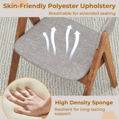 Set of 2 Soft Padded Accent Armchairs for Dining Room