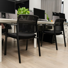 Set of 2 Stackable Reception Room Chairs with Padded Seat