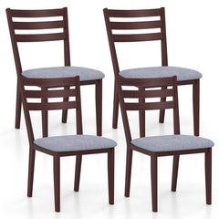 Set of 2 Upholstered Armless Kitchen Chair with Solid Rubber Wood Frame