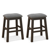 2 Piece 24.5 Inch Counter Height Bar Stool Set with Padded Seat