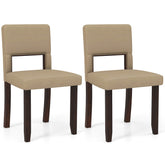 Set of 2 Wooden Dining Chair with Acacia Wood Frame Padded Seat and Back