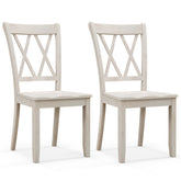 Set of 2 Wooden Dining Chairs Mid Century Farmhouse Retro Kitchen Chairs
