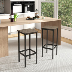 Set of 4 Bar Stool Set 26 Inch Bar Chair with Metal Legs and Footrest