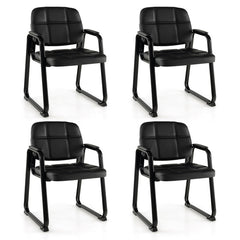 Set of 4 Upholstered Waiting Room Chair with Armrest and Ergonomic Backrest