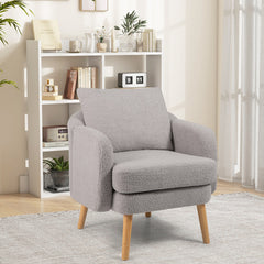 Sherpa Accent Chair Modern Living Room Chair with Seat Cushion