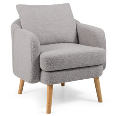 Sherpa Accent Chair Modern Living Room Chair with Seat Cushion