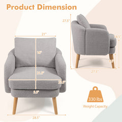 Sherpa Accent Chair Modern Living Room Chair with Seat Cushion